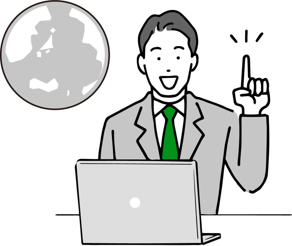 累計50万点以上の実績と豊富な販路で高価買取するスタッフのイラスト